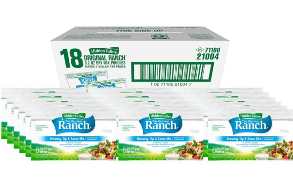 Hidden Valley Original Ranch Dressing Dip & Sauce Mix – 3.2 Ounce Packet – 18 Packets/Case (21004)