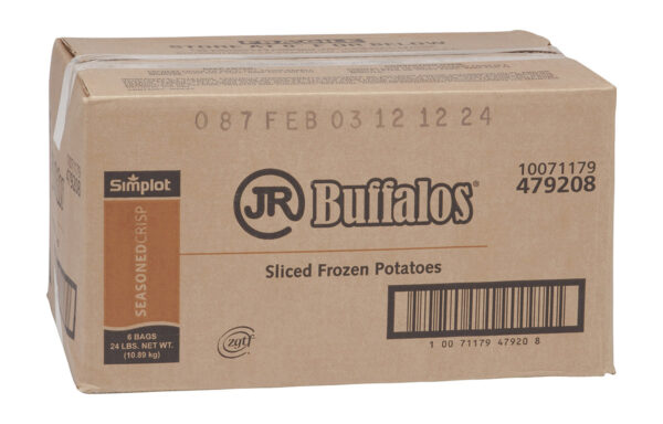 Simplot SeasonedCRISP Fries JR Buffalos 1/4″ Buffalo Battered Potato Slices, 6/4lb