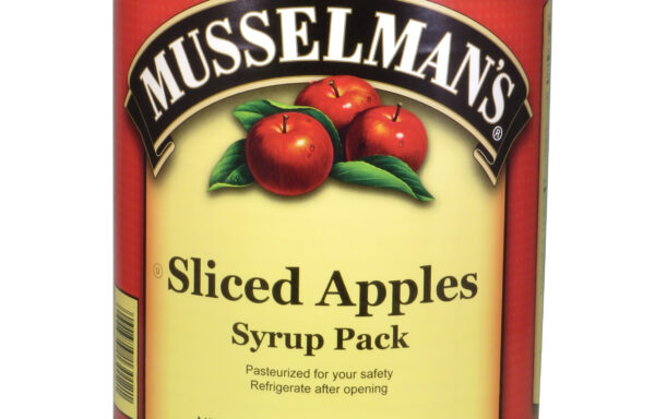 MUSSELMAN’S Sliced Apples Syrup Pack – 6/112 Oz Cans