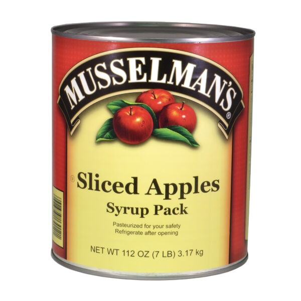MUSSELMAN’S Sliced Apples Syrup Pack – 6/112 Oz Cans