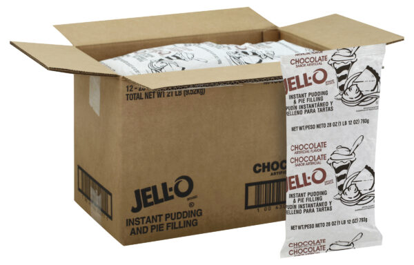 Jell-O Chocolate Instant Pudding & Pie Filling, 12 ct Casepack, 28 oz Pouches