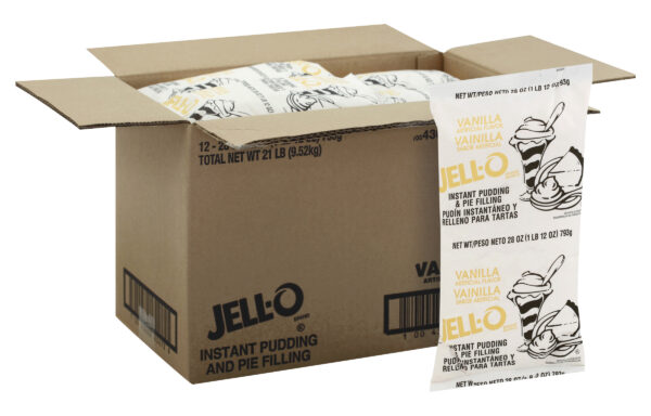 Jell-O Vanilla Instant Pudding & Pie Filling, 28 oz. Pouches, 12 per Case