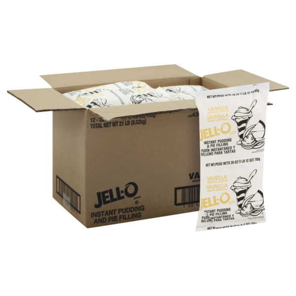 Jell-O Vanilla Instant Pudding & Pie Filling, 28 oz. Pouches, 12 per Case