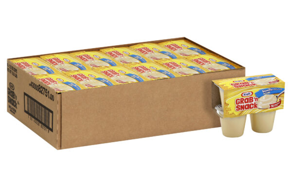 Kraft Grab ‘n Snack Vanilla Pudding, 3.5 oz. Cups, 12 Packs of 4 Cups