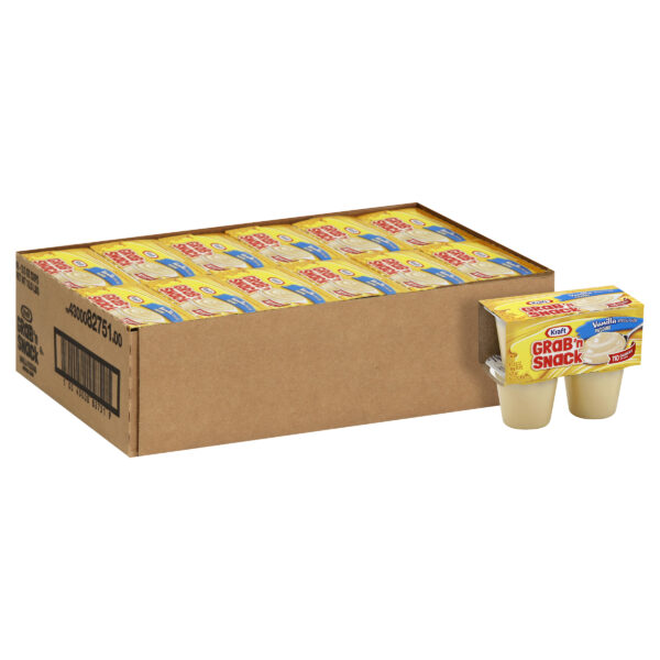 Kraft Grab ‘n Snack Vanilla Pudding, 3.5 oz. Cups, 12 Packs of 4 Cups