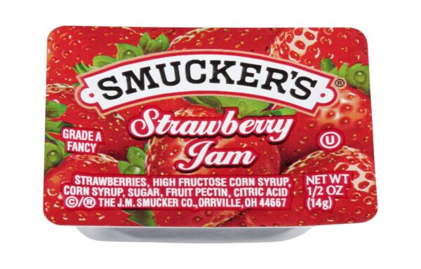 SMUCKER 1/2 OUNCE STRAWBERRY JAM PLASTIC