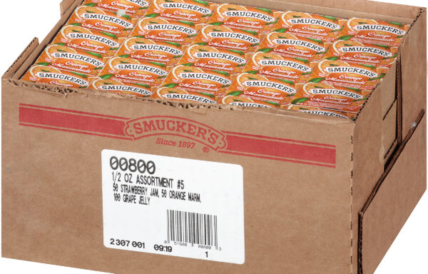 SMUCKER 1/2 OUNCE ASSORTMENT 5 PLASTIC