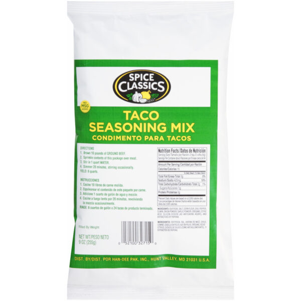 SPICE CLASSICS TACO SEASONING 9 OZ