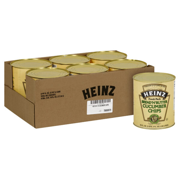 Heinz Bread & Butter Cucumber Chips, 6 ct Casepack, 6.2 lb Cans