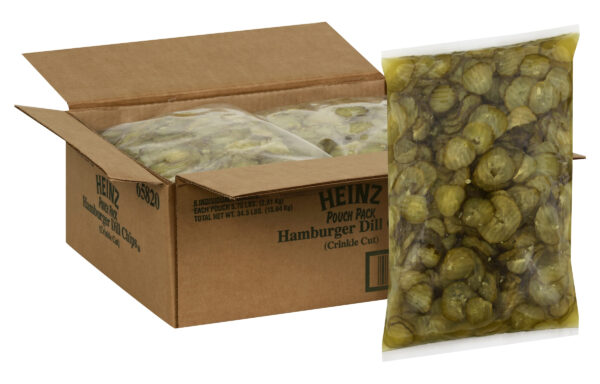 Heinz Crinkle Chip Dill Pickles, 6 ct Casepack, 5.8 lb Pouches