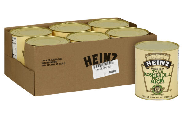 Heinz Kosher Dill Pickle Slices #10 Can, 6 ct Casepack, 6.2 lb Cans