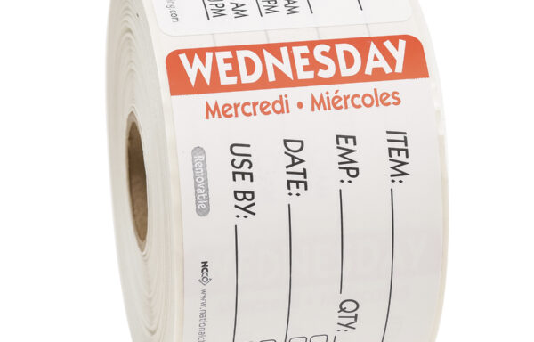 2″ x 3″ Removable Item/Date/Use By Trilingual Labels Wednesday