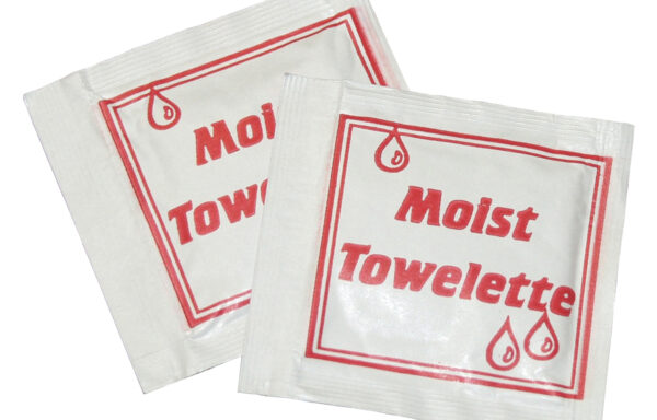 4.75″ x 6.375″bulk packed and individually wrapped/sealed moist towelette.
