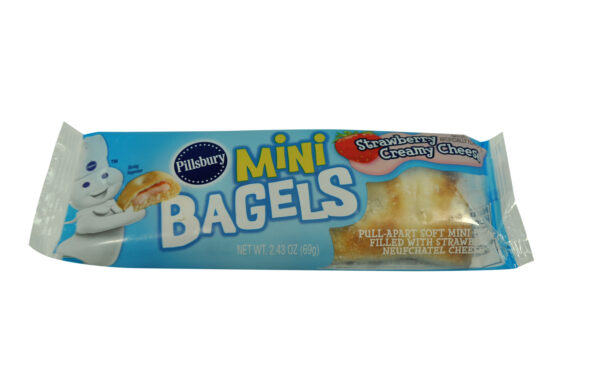 Pillsbury Mini Bagels Strawberry Creamy Cheese, Bagels Filled with Strawberry Neufchatel Cheese