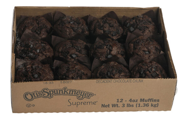Chocolate Muffin With Chocolate Chips And Chocolate Flavored Chunks
