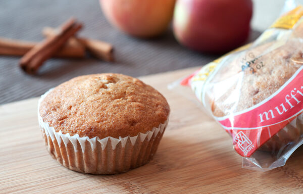 Muffins, Whole Grain, Apple Cinnamon, Reduced Fat, Individually Wrapped, Retail