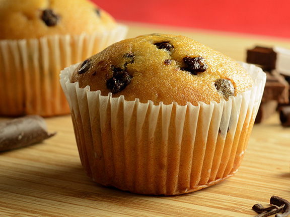 Muffins, Whole Grain, Chocolate Chip, Reduced Fat, Individually Wrapped, Retail