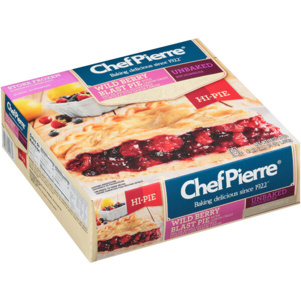 Chef Pierre Hi-Pie Premium Fruit Pie 10 Unbaked Wild Berry Blast with Zesty Lemon Crust 6ct/47oz