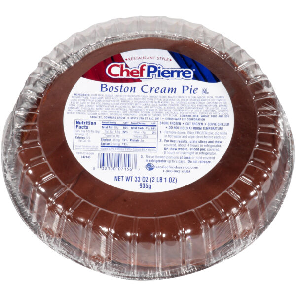 Chef Pierre Cream Pie 10 Classic Boston Cream 6ct/33oz