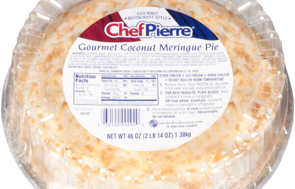 Chef Pierre Meringue Premium Pie 10″ Coconut 4ct/46oz