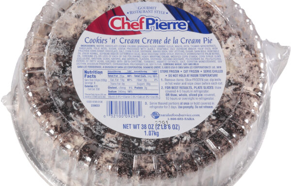 Chef Pierre Cream Pie 10″ Premium Crme de la Cream Cookies & Cream 4ct/38oz