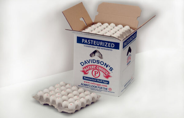 Davidson Large Pasteurized Shell Eggs, Graded, Loose Pack, 1/15 Dozen Case