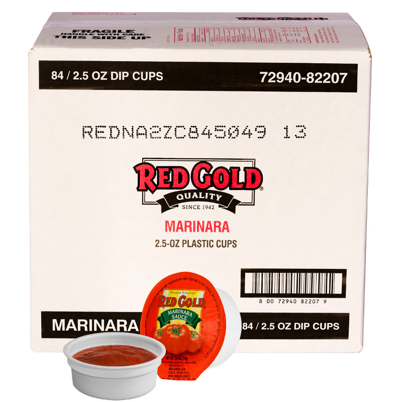 Red Gold Marinara Sauce, 2.5oz Dip Cup Case of 84 Feesers