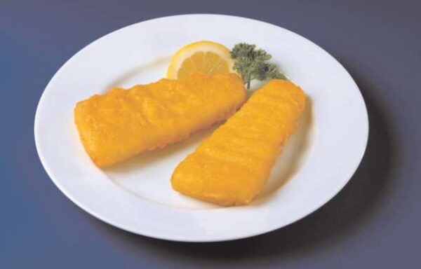 1/10 LB Oven Ready Battered Cod Wedge 3 oz, Kosher, CN