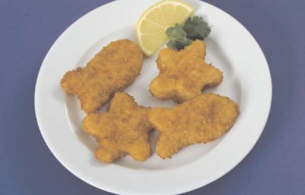 1/10 LB Oven Ready Whole Grain Breaded Fish & Star Shaped Fish Nuggets, Made With Vegetable Protein Product, 1 oz, CN