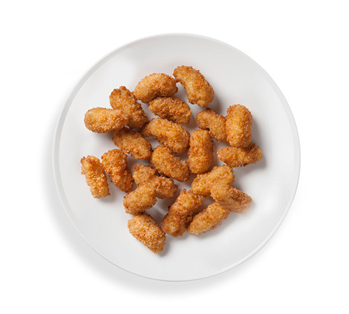 1/10 LB Oven Ready Whole Grain Breaded Shrimp Poppers Made with Alternate Protein Product, CN