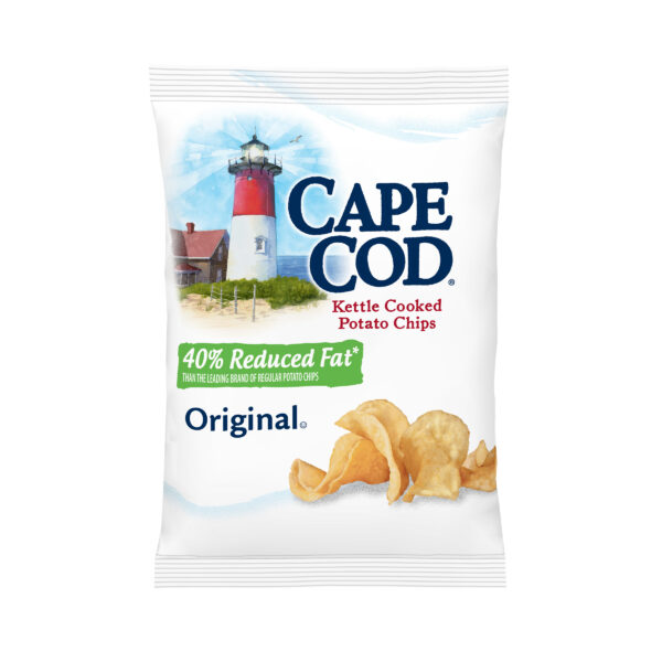Cape Cod Potato Chips, Less Fat Original Kettle Cooked Chips, 1.5 Oz