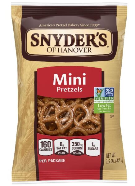 Snyder’s of Hanover, Mini Pretzels, Snack Pack 1.5 Oz