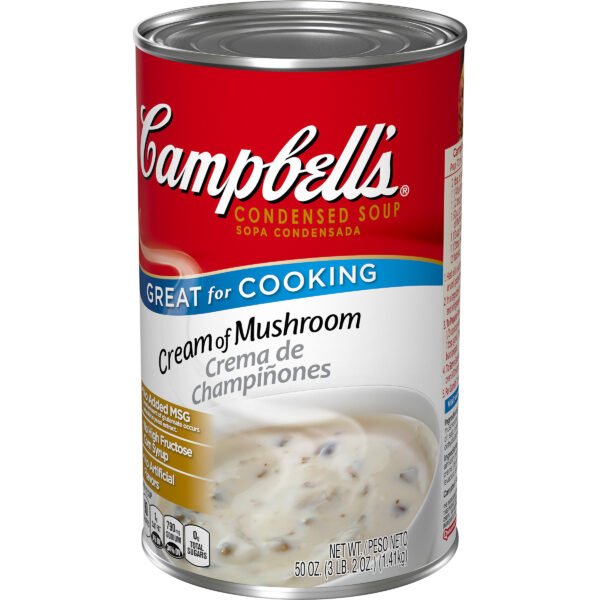 Campbell’s Condensed Cream of Mushroom Soup, 50 Ounce Cans, 12-Pack