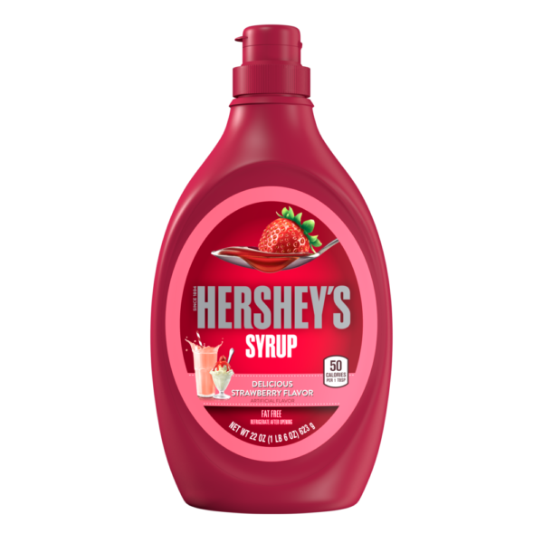 HERSHEY’S Strawberry Syrup Bottle, 22 oz., 12 ct.