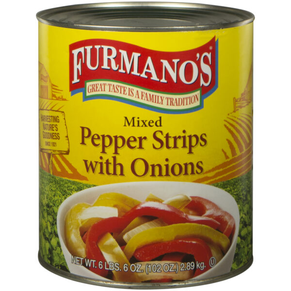 Furmanos; 6/#10 Mixed Pepper Strips with Onions