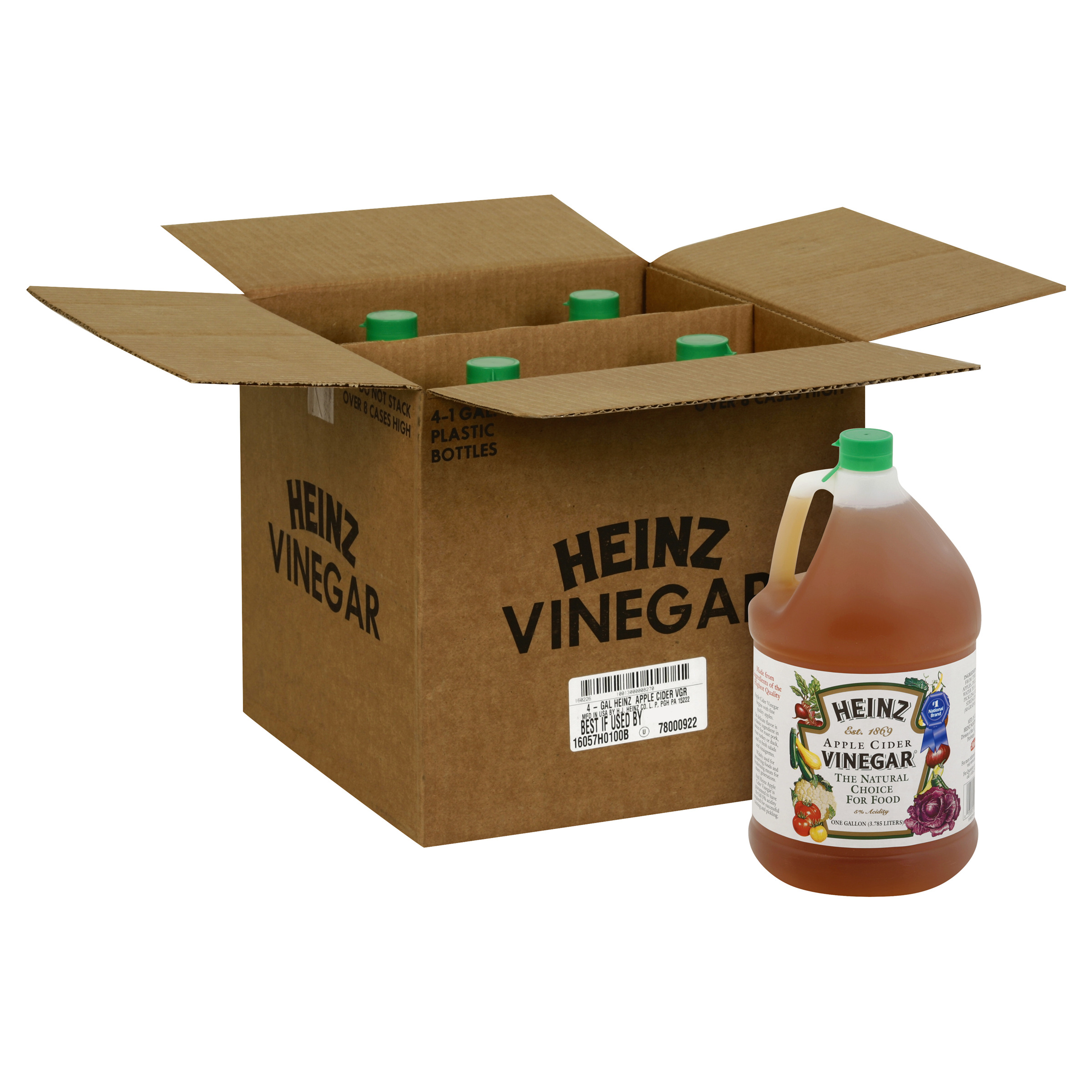 HEINZ Apple Cider Vinegar, 1 gal. Jugs (Pack of 4) Feesers