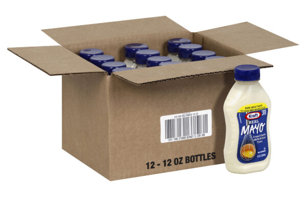 Kraft Real Mayo Creamy & Smooth Mayonnaise, 12 fl oz Bottle